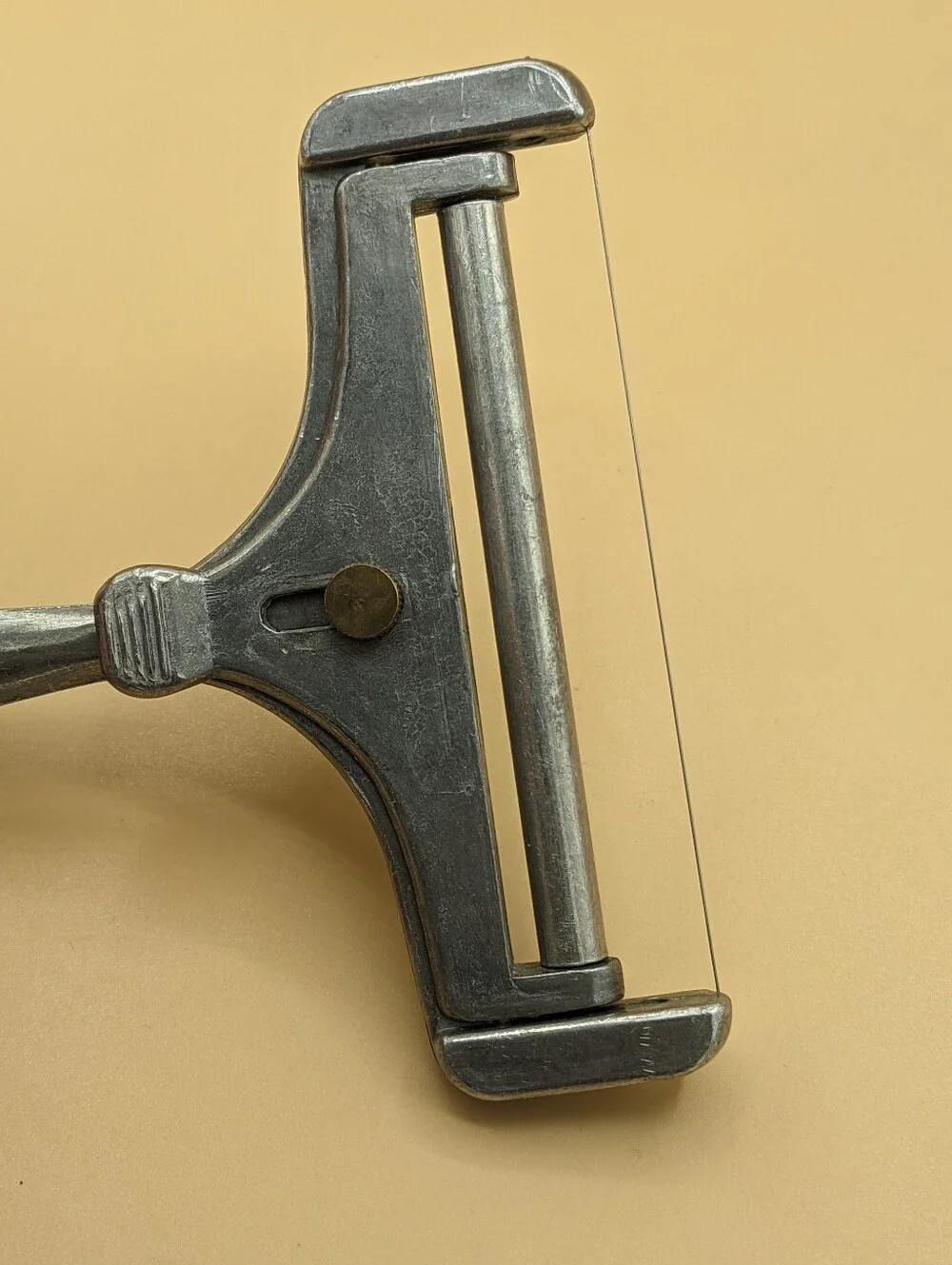 Vintage Cheese Slicer Adjustable Metal Wire with Roller Taiwan Pre-owned